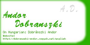 andor dobranszki business card
